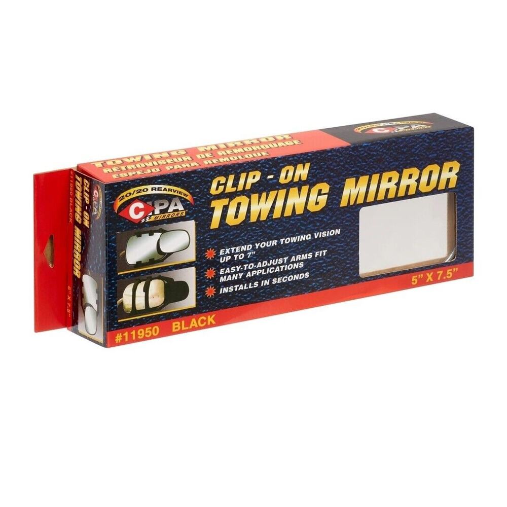 Towing Mirror CIPA Mirrors 11950 Clip-On Towing Mirror